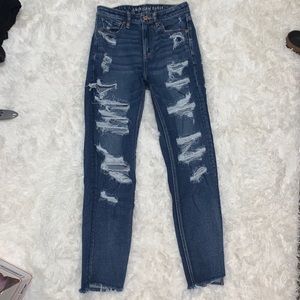 Dark blue American Eagle mom jeans
